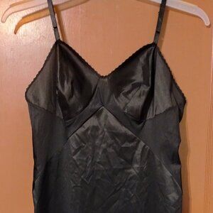 VINTAGE NO NAME NO LABEL BLACK FULL SLIP-SIZE 34